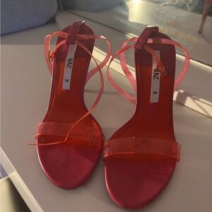 Zara Women's Pink Strappy Heels